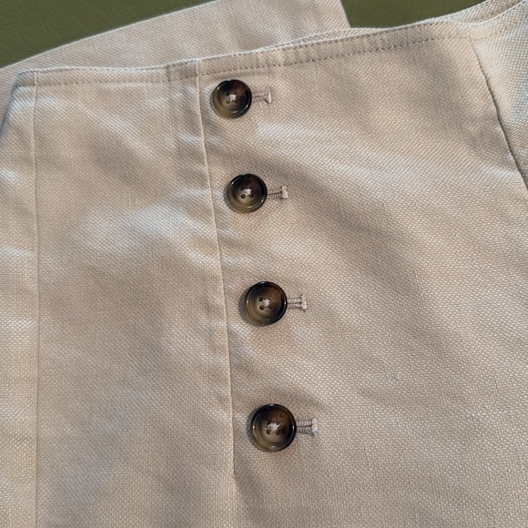 Ann Taylor Factory Linen Blend Crop Sailor Pants,size 8P,natural color,side zip - Picture 2 of 12